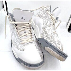 Nike Air Jordan Dub Zero White Cool Grey Basketball Shoes 311046-107 Men's 9.5
